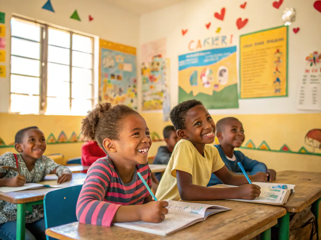 A classroom in a rural village in Uganda, depicting PanAfrican Equity's efforts to expand access to education and improve social outcomes in underserved communities.